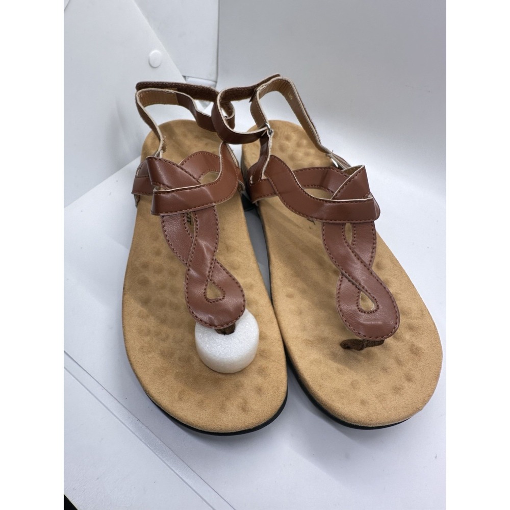 Athlefit Brown Loop Strap Comfort Sandals Size 8.5 New w/ Tags Cushion Sole